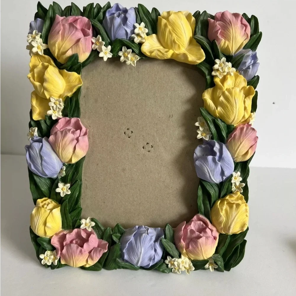 Yellow and Pink tulip Flowers 🌺 picture frame 5*7 size